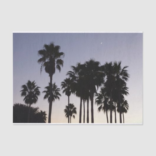 Abenddämmerung mit tropischen Palmen Seidenpapier (Vorderseite)