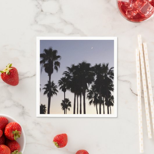 Abenddämmerung mit tropischen Palmen Serviette (Beispiel)