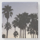 Abenddämmerung mit tropischen Palmen Steinuntersetzer (Vorderseite)
