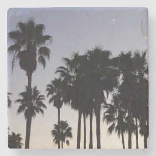 Abenddämmerung mit tropischen Palmen Steinuntersetzer