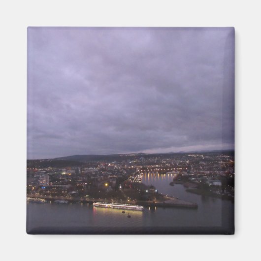 Abenddämmerung über dem deutschen Eck Magnet (Vorne)