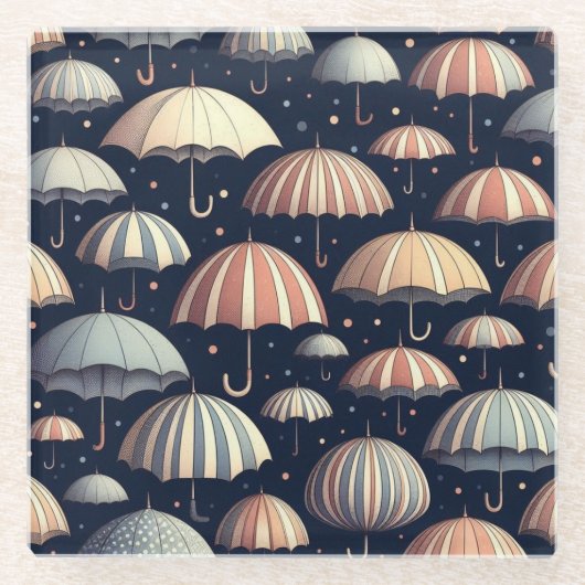 Abende am Strand im Regen Glasuntersetzer (Vorderseite)