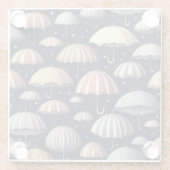 Abende am Strand im Regen Glasuntersetzer (Rückseite)