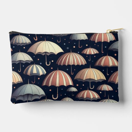 Abende am Strand im Regen Zubehörtasche (Rückseite)