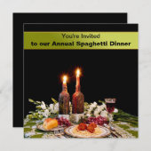 ABENDESINVITATION - SPAGHETTI - WAXIERTE KANDER EINLADUNG (Vorne/Hinten)