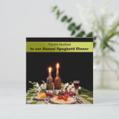 ABENDESINVITATION - SPAGHETTI - WAXIERTE KANDER EINLADUNG (Stehend Vorderseite)