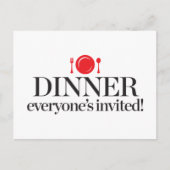 Abendessen Alle sind eingeladen Einladungspostkarte (Vorderseite)