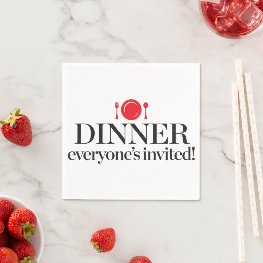 Abendessen Alle sind eingeladen Serviette (Beispiel)