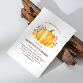 Abendessen am Erntedank. Friendsgiving Blumenkürbi Einladung