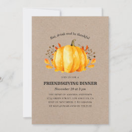 Abendessen am Erntedank. Rustikaler Kürbis Einladung