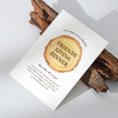 Abendessen am Erntedank. Rustikales Holz Einladung