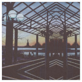 Abendessen am Geburtsort von Freedom, Insel Ellis Stoff (Nahaufnahme)