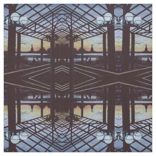 Abendessen am Geburtsort von Freedom, Insel Ellis Stoff (Muster)