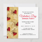 Abendessen am Roten Herzen Valentinstag Einladung (Vorderseite)