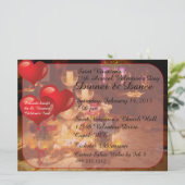 Abendessen am Valentinstag Einladung (Stehend Vorderseite)