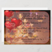 Abendessen am Valentinstag Einladung (Vorne/Hinten)