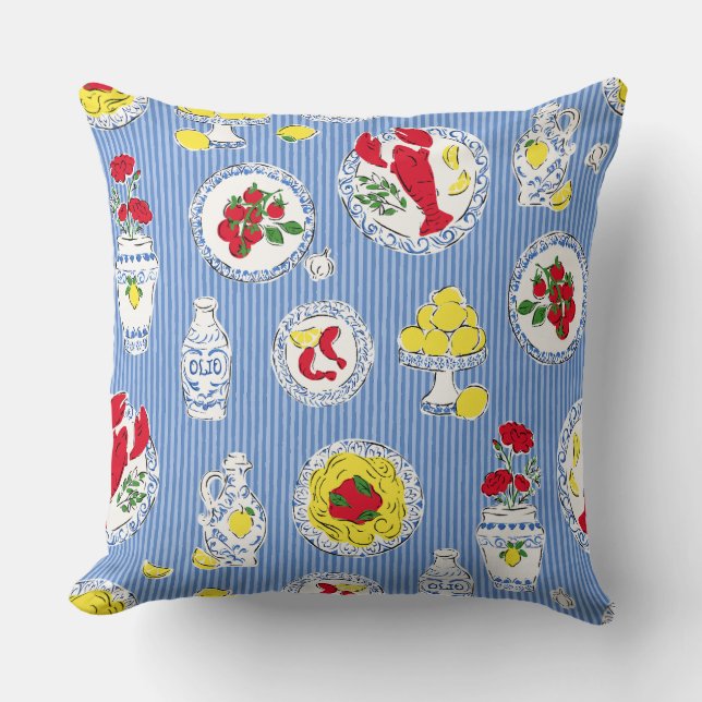 Abendessen an der Amalfiküste Kissen (Vorderseite)