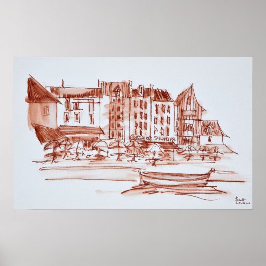 Abendessen an der Küste | Concarneau, Bretagne, Fr Poster (Vorne)