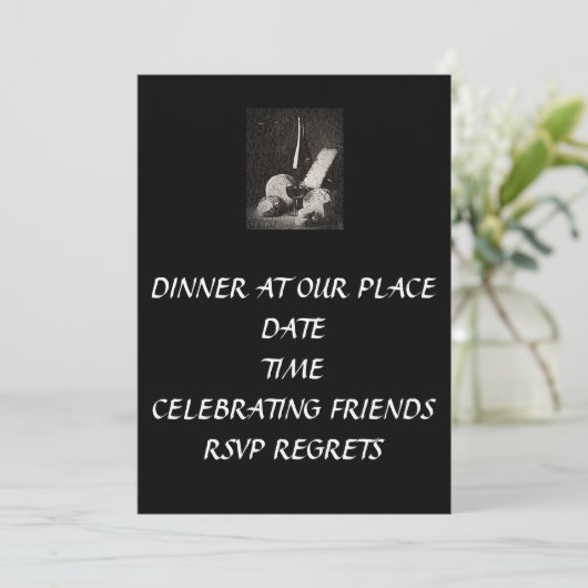 ABENDESSEN AN UNSEREM ORT EINLADUNG (Stehend Vorderseite)