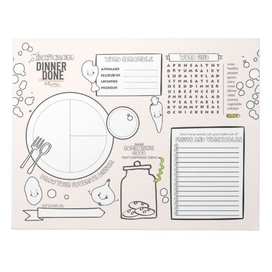 Abendessen auf Aktivitätspassagen Notizblock (Vorderseite)