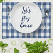 Abendessen auf Blue Gingham Geschirrtuch (Gefaltet)