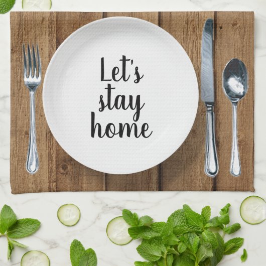 Abendessen auf Eichenholz Geschirrtuch (Gefaltet)