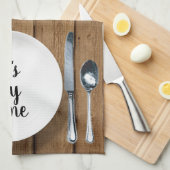 Abendessen auf Eichenholz Geschirrtuch (Viertel Falte)