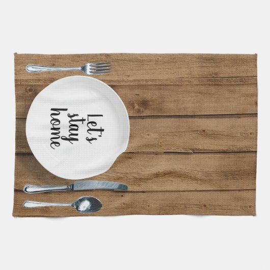 Abendessen auf Eichenholz Geschirrtuch (Horizontal)