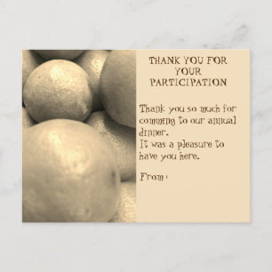 ABENDESSEN BEDANKEN SIE SICH FÜR DIE TEILNAHME POSTKARTE