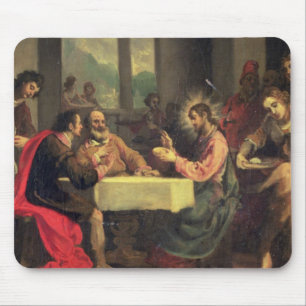 Abendessen bei Emmaus, c.1600-05 (Öl auf Platte) Mousepad