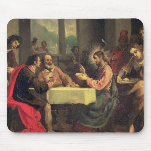 Abendessen bei Emmaus, c.1600-05 (Öl auf Platte) Mousepad (Vorne)