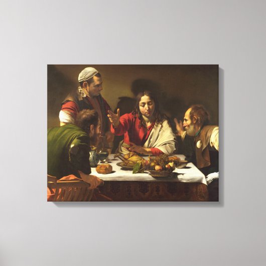 Abendessen bei Emmaus - Caravaggio Leinwanddruck (Vorderseite)
