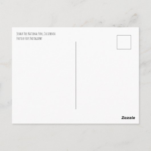Abendessen bei Joshua Tree NP Postcard Postkarte (Rückseite)