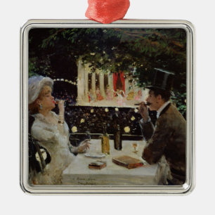Abendessen bei Les Ambassadeurs, c.1882 Silbernes Ornament