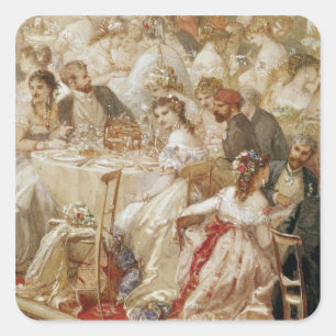 Abendessen beim Tuileries, 1867 Quadratischer Aufkleber