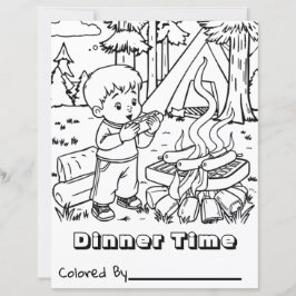 Abendessen | Camping-Farbseite des Kindes