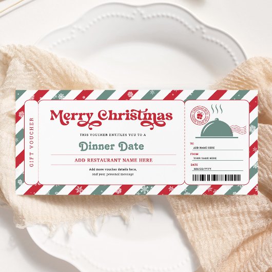Abendessen Date Night Restaurant Weihnachtsgutsche Einladung