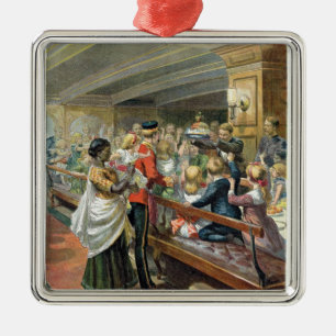 Abendessen der Kinder Weihnachtsin Meer Silbernes Ornament
