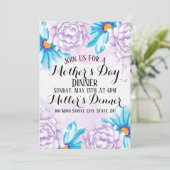 Abendessen der Mutter mit Aquarellfarben Einladung (Stehend Vorderseite)