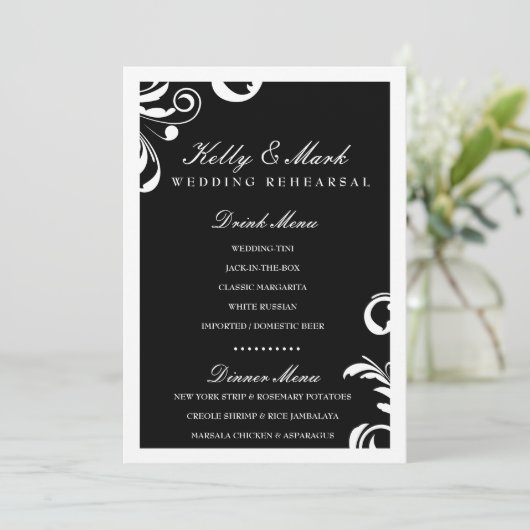 Abendessen des menükarte (Stehend Vorderseite)