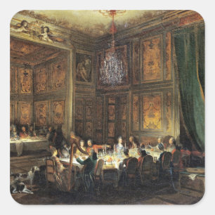 Abendessen des Prinzen von Conti im Tempel Quadratischer Aufkleber