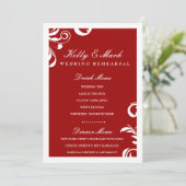 Abendessen des Strudel-311-Swanky/Getränk-Menü-Rot Menükarte (Stehend Vorderseite)