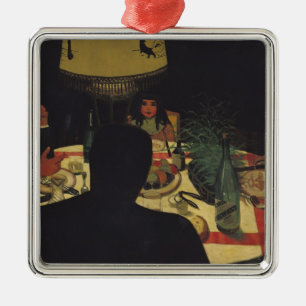 Abendessen durch Lamplight, 1899 Ornament Aus Metall