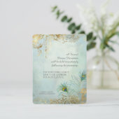 Abendessen Empfang Peacock Feathers Elegante Hochz Einladung (Stehend Vorderseite)