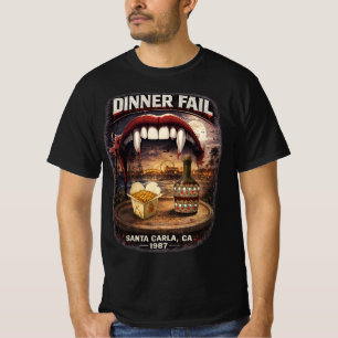 Abendessen Fehlschlag Männer dunkles Wert T-Shirt