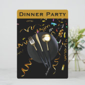 Abendessen. Festliche Party Einladung (Stehend Vorderseite)