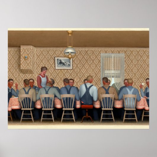 Abendessen für Schwellen von Grant Wood Poster (Vorne)