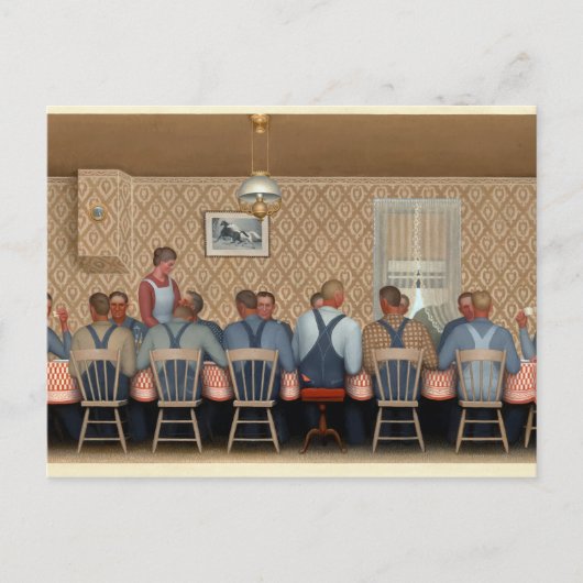 Abendessen für Schwellen von Grant Wood Postkarte (Vorderseite)
