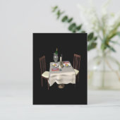 Abendessen für zwei postkarte (Stehend Vorderseite)