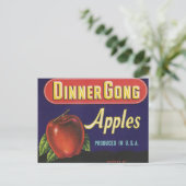 Abendessen Gong Äpfel Postkarte (Stehend Vorderseite)